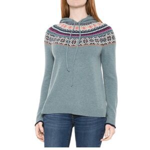 Tabitha Webb wool blend hooded fair isle sweater XL